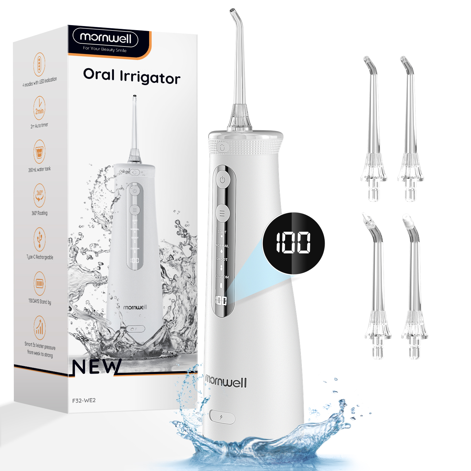 Mornwell 5032 Water Floss Soni - مراجعة Water Flosser Cordless وسعره