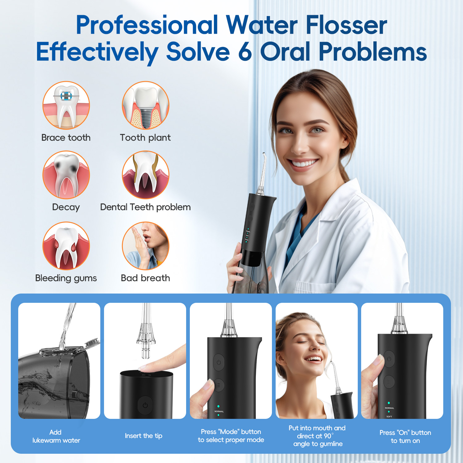 Water Flosser with Electric To - مراجعة Water Flosser Cordless وسعره