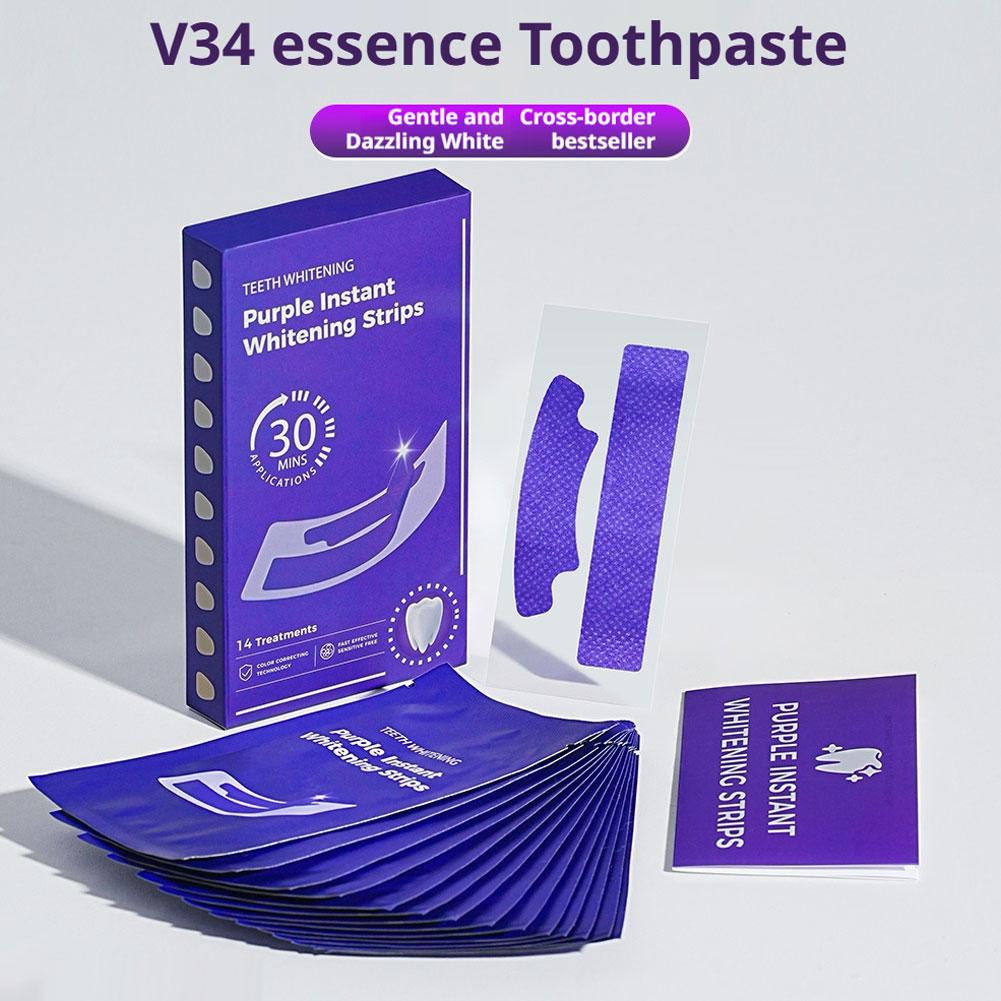 V34 Teeth Whitening Strips - E - مراجعة Teeth Whitening From Home وسعره