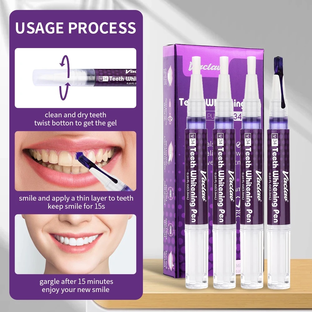 Vaclav V34 Purple teeth whiten - مراجعة Teeth Whitening From Home وسعره